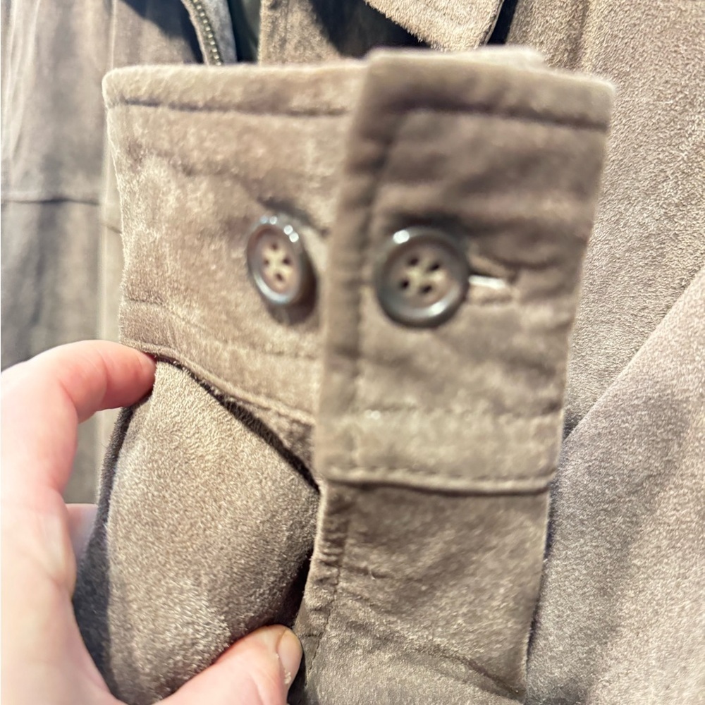 John Ashford Tan Leather Coat Medium - Picture 8 of 11